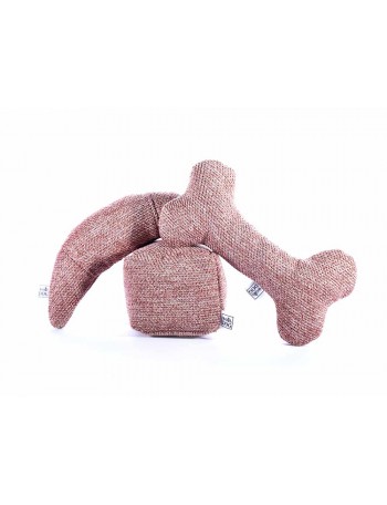 Wooldog Chewy Toys set in Brick Red
